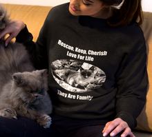 Load image into Gallery viewer, "Rescue, Keep, Cherish, Love, For Life, They Are Family" 001 Black & White Collection - Unisex Heavy Blend™ Crewneck Sweatshirt