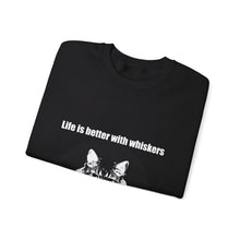 Load image into Gallery viewer, &quot;Life is better with whiskers&quot; 001 Black &amp; White Collection - Unisex Heavy Blend™ Crewneck Sweatshirt