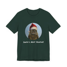 Load image into Gallery viewer, Santa&#39;s Most Wanted Christmas Cat Tshirt, Christmas Cat Shirt, Cat T-shirt, Cat Lover T-shirt, Cat Lady Tshirt, Christmas Gift for Cat Lover,Cat Mom