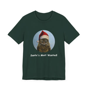 Santa's Most Wanted Christmas Cat Tshirt, Christmas Cat Shirt, Cat T-shirt, Cat Lover T-shirt, Cat Lady Tshirt, Christmas Gift for Cat Lover,Cat Mom