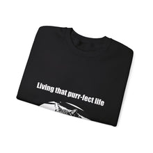 Load image into Gallery viewer, &quot;Living that purr-fect life&quot; 001 Black &amp; White Collection - Unisex Heavy Blend™ Crewneck Sweatshirt
