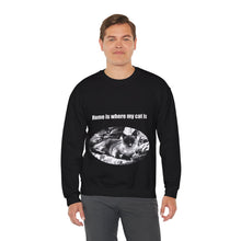 Load image into Gallery viewer, &quot;Home is where my cat is&quot; 005 Black &amp; White Collection - Unisex Heavy Blend™ Crewneck Sweatshirt