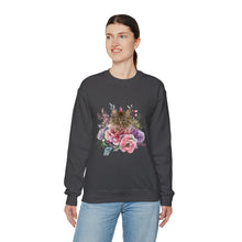 Load image into Gallery viewer, Claudia Floral Cat,Cat Sweatshirt,Cat Lover Sweatshirt,Gift for Cat Lover,Cat Mom,Cat Lady Gift, Floral Cat Sweatshirt, Tabby Cat Sweatshirt