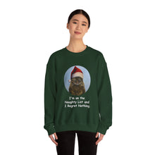 Load image into Gallery viewer, I&#39;m on the Naughty List, Christmas Cat Sweatshirt,Cat Lover Sweatshirt,Christmas Gift for Cat Lover,Cat Mom,Cat Lady Gift, Christmas Tabby Cat Sweatshirt