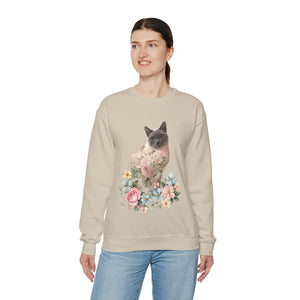 Pearl Floral Cat Sweatshirt, Cat Lover Sweatshirt, Gift for Cat  Lover, Cat Art Shirt, Cat Mom, Floral Cat, Floral Cat Shirt