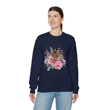 Load image into Gallery viewer, Claudia Floral Cat,Cat Sweatshirt,Cat Lover Sweatshirt,Gift for Cat Lover,Cat Mom,Cat Lady Gift, Floral Cat Sweatshirt, Tabby Cat Sweatshirt