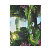 Load image into Gallery viewer, &quot;Morning in Elkmont&quot; Velveteen Plush Blanket featuring the art of Bruce Strickland