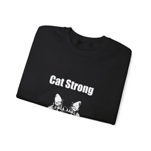 "Cat Strong" 001 Black & White Collection - Unisex Heavy Blend™ Crewneck Sweatshirt