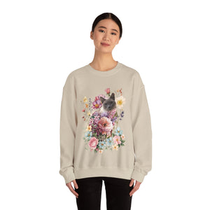 Siamese Floral Cat Sweatshirt, Cat Lover Sweatshirt, Gift for Cat  Lover, Cat Art Shirt, Cat Mom,Floral Cat,Floral Cat Shirt,Tabby Cat Shirt