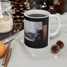 Load image into Gallery viewer, &quot;Benjamin Kitty&quot; Ceramic Mug 11oz featuring the art of Bruce Strickland