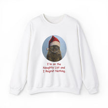 Load image into Gallery viewer, I&#39;m on the Naughty List, Christmas Cat Sweatshirt,Cat Lover Sweatshirt,Christmas Gift for Cat Lover,Cat Mom,Cat Lady Gift, Christmas Tabby Cat Sweatshirt