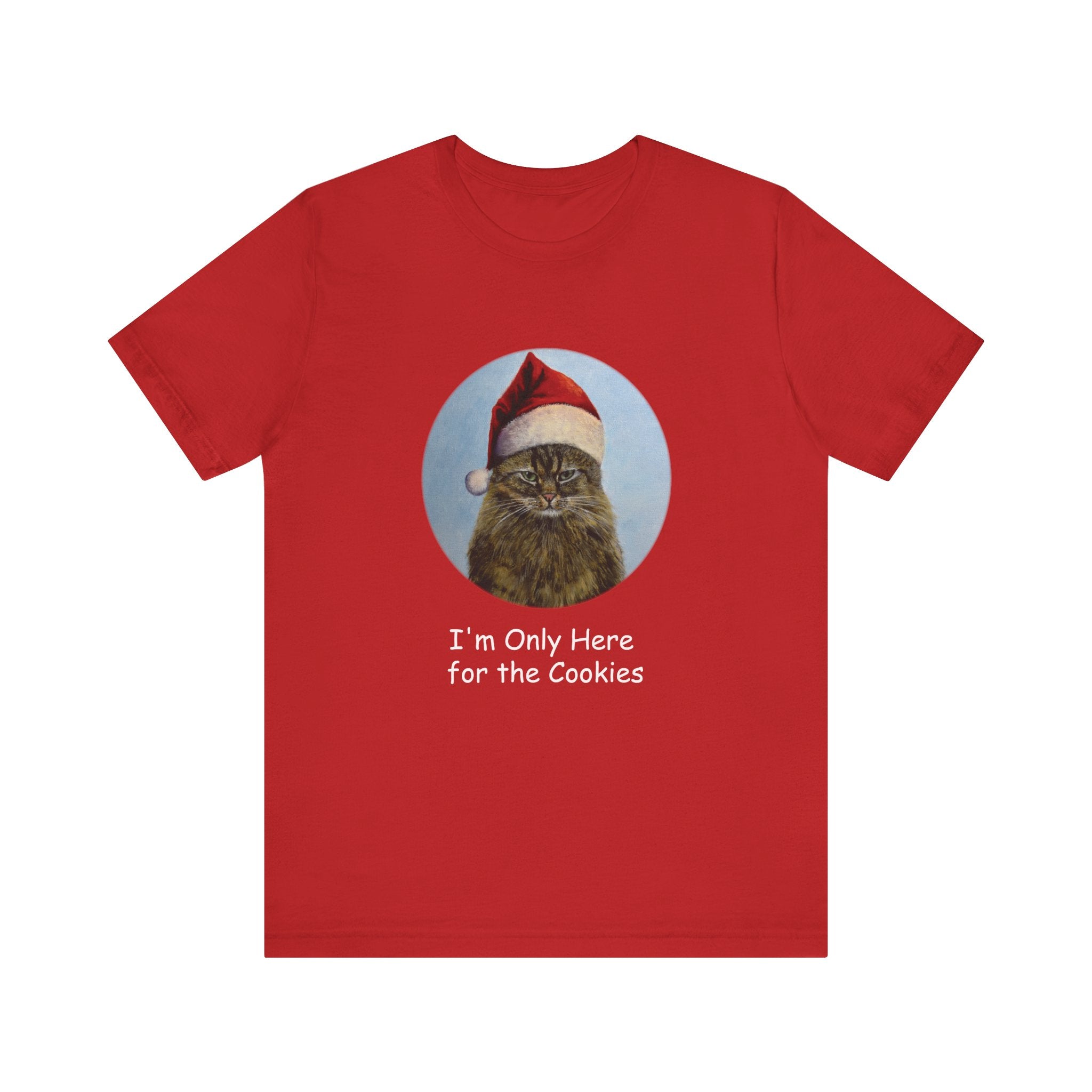 I'm Only Here for the Cookies Christmas Cat Tshirt, Christmas Cat