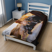 Load image into Gallery viewer, &quot;The Chair&quot; Velveteen Plush Blanket featuring the art of Bruce Strickland