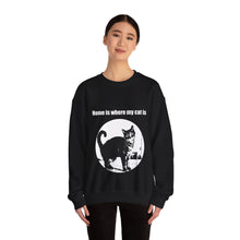 Load image into Gallery viewer, &quot;Home is where my cat is&quot; 003 Black &amp; White Collection - Unisex Heavy Blend™ Crewneck Sweatshirt
