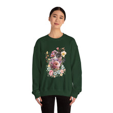 Load image into Gallery viewer, Siamese Floral Cat,Cat Sweatshirt,Cat Lover Sweatshirt,Gift for Cat Lover,Cat Mom,Cat Lady Gift, Floral Cat Sweatshirt, Tabby Cat Sweatshirt