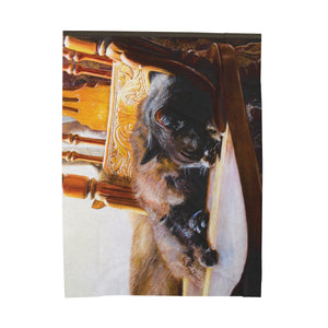 "The Chair" Velveteen Plush Blanket featuring the art of Bruce Strickland