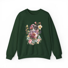 Load image into Gallery viewer, Siamese Floral Cat,Cat Sweatshirt,Cat Lover Sweatshirt,Gift for Cat Lover,Cat Mom,Cat Lady Gift, Floral Cat Sweatshirt, Tabby Cat Sweatshirt