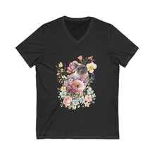 Load image into Gallery viewer, Pearl Floral Short Sleeve V-Neck Tee