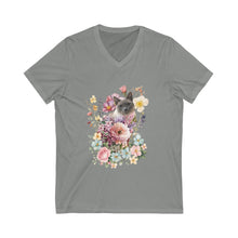 Load image into Gallery viewer, Pearl Floral Short Sleeve V-Neck Tee