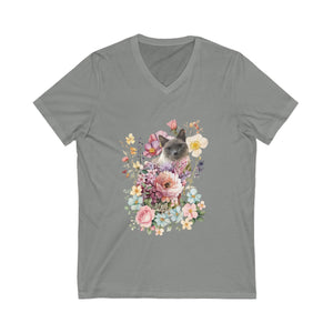 Pearl Floral Short Sleeve V-Neck Tee