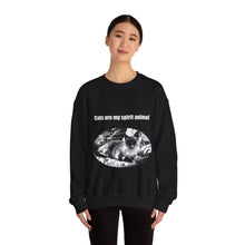 Load image into Gallery viewer, &quot;Cats are my spirit animal&quot; 002 Black &amp; White Collection - Unisex Heavy Blend™ Crewneck Sweatshirt