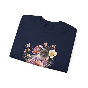 Siamese Floral Cat,Cat Sweatshirt,Cat Lover Sweatshirt,Gift for Cat Lover,Cat Mom,Cat Lady Gift, Floral Cat Sweatshirt, Tabby Cat Sweatshirt