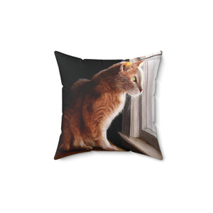 "Purrfect View" Throw Pillow - featuring the art of Bruce Strickland