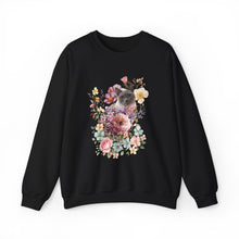 Load image into Gallery viewer, Siamese Floral Cat,Cat Sweatshirt,Cat Lover Sweatshirt,Gift for Cat Lover,Cat Mom,Cat Lady Gift, Floral Cat Sweatshirt, Tabby Cat Sweatshirt