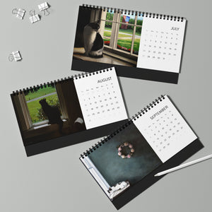 "Art of Bruce Strickland - Only Cats Allowed" Desktop Calendar (2025 grid)