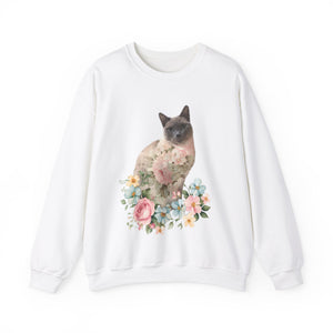 Pearl Floral Cat Sweatshirt, Cat Lover Sweatshirt, Gift for Cat  Lover, Cat Art Shirt, Cat Mom, Floral Cat, Floral Cat Shirt