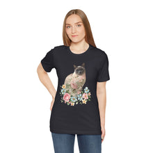 Load image into Gallery viewer, Pearl Floral Cat Sweatshirt, Cat Tshirt, Cat Lover Tshirt, Gift for Cat Lover, Cat Mom, Cat Lady Gift, Floral Cat Shirt, Siamese Cat Shirt