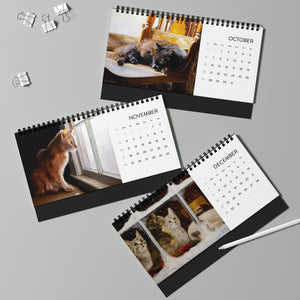 "Art of Bruce Strickland - Only Cats Allowed" Desktop Calendar (2024 grid)