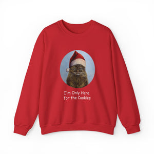 I'm Only Here for the Cookies, Christmas Cat Sweatshirt,Cat Lover Sweatshirt,Christmas Gift for Cat Lover,Cat Mom,Cat Lady Gift, Christmas Tabby Cat Sweatshirt