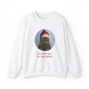 I'm Only Here for the Cookies, Christmas Cat Sweatshirt,Cat Lover Sweatshirt,Christmas Gift for Cat Lover,Cat Mom,Cat Lady Gift, Christmas Tabby Cat Sweatshirt