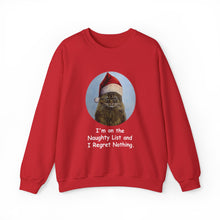 Load image into Gallery viewer, I&#39;m on the Naughty List, Christmas Cat Sweatshirt,Cat Lover Sweatshirt,Christmas Gift for Cat Lover,Cat Mom,Cat Lady Gift, Christmas Tabby Cat Sweatshirt