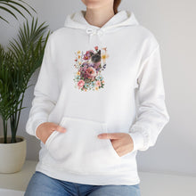 Load image into Gallery viewer, Pearl Floral Cat Hoodie, Cat Hoodie, Floral Hoodie, Cat Lover Hoodie, Cat Gift, Cat Lady Gift, Cat Lover Hoodie