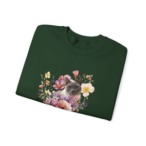 Siamese Floral Cat,Cat Sweatshirt,Cat Lover Sweatshirt,Gift for Cat Lover,Cat Mom,Cat Lady Gift, Floral Cat Sweatshirt, Tabby Cat Sweatshirt