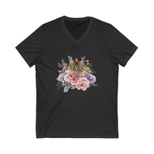 Load image into Gallery viewer, Claudia Floral Short Sleeve Tee V-Neck