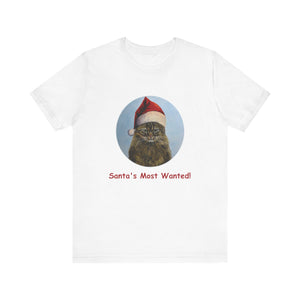 Santa's Most Wanted Christmas Cat Tshirt, Christmas Cat Shirt, Cat T-shirt, Cat Lover T-shirt, Cat Lady Tshirt, Christmas Gift for Cat Lover,Cat Mom