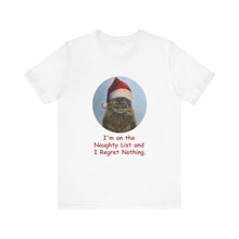 Load image into Gallery viewer, I&#39;m on the Naughty List Christmas Cat Tshirt, Christmas Cat Shirt, Cat T-shirt, Cat Lover T-shirt, Cat Lady Tshirt, Christmas Gift for Cat Lover,Cat Mom