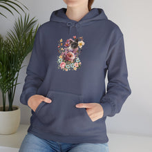 Load image into Gallery viewer, Pearl Floral Cat Hoodie, Cat Hoodie, Floral Hoodie, Cat Lover Hoodie, Cat Gift, Cat Lady Gift, Cat Lover Hoodie