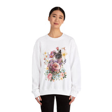 Load image into Gallery viewer, Siamese Floral Cat Sweatshirt, Cat Lover Sweatshirt, Gift for Cat  Lover, Cat Art Shirt, Cat Mom,Floral Cat,Floral Cat Shirt,Tabby Cat Shirt