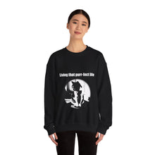 Load image into Gallery viewer, &quot;Living that purr-fect life&quot; 002 Black &amp; White Collection - Unisex Heavy Blend™ Crewneck Sweatshirt