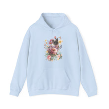 Load image into Gallery viewer, Pearl Floral Cat Hoodie, Cat Hoodie, Floral Hoodie, Cat Lover Hoodie, Cat Gift, Cat Lady Gift, Cat Lover Hoodie
