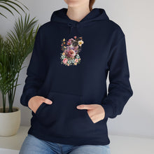 Load image into Gallery viewer, Pearl Floral Cat Hoodie, Cat Hoodie, Floral Hoodie, Cat Lover Hoodie, Cat Gift, Cat Lady Gift, Cat Lover Hoodie