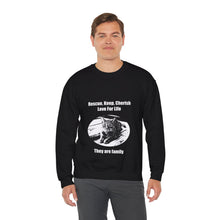 Load image into Gallery viewer, Rescue, Keep, Cherish, Love For Life, They Are Family&quot; 002 Black &amp; White Collection - Unisex Heavy Blend™ Crewneck Sweatshirt