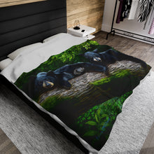 Load image into Gallery viewer, &quot;Bear Necessities&quot; Velveteen Plush Blanket featuring the art of Bruce Strickland