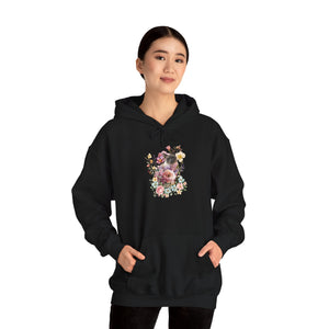 Pearl Floral Cat Hoodie, Cat Hoodie, Floral Hoodie, Cat Lover Hoodie, Cat Gift, Cat Lady Gift, Cat Lover Hoodie