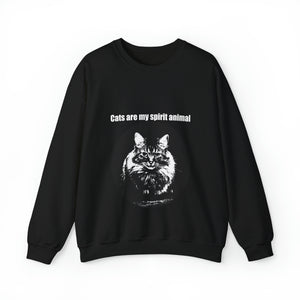 "Cats are my spirit animal" 001 Black & White Collection - Unisex Heavy Blend™ Crewneck Sweatshirt