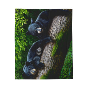 "Bear Necessities" Velveteen Plush Blanket featuring the art of Bruce Strickland